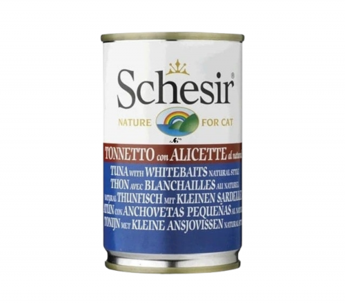 شيزر معلبات تونا مع صغار السمك بالماء المطهي للقطط...