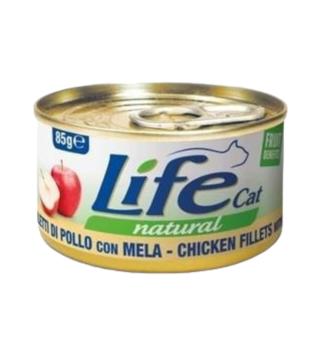 لايف كات اكل قطط رطب فيلية الدجاج مع التفاح 85جم