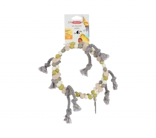 زولكس ارجوحة خشبية مع حبال للطيور الصغيرة