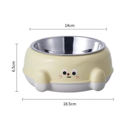 صحن انيق للقطط والكلاب متعدد الألوان مع ملصقات مان...