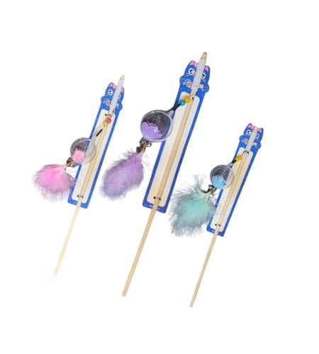 سنارة قطط وردة داخل كورة وريشة بألوان عشوائية