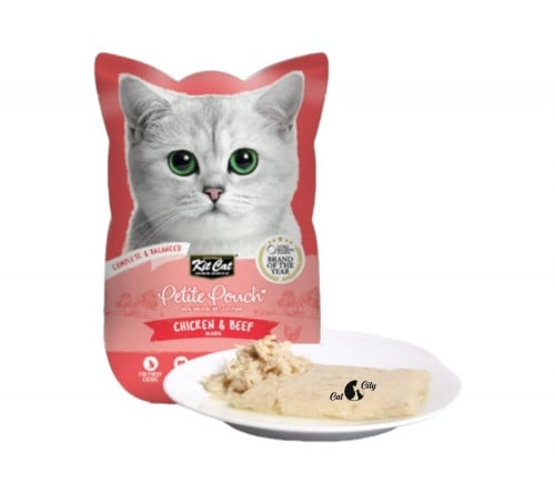 كت كات بتيت باوتش طعام رطب للقطط بنكهة الدجاج والل...