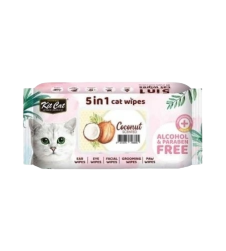 كت كات مناديل معطرة 5 في 1 برائحة جوز الهند 80 مند...