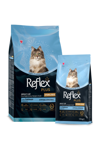 ريفلكس بلس طعام جاف بالسالمون للقطط المعقمة 1.5 كي...