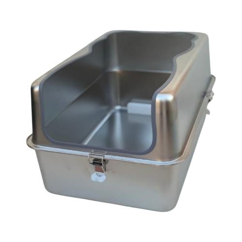 لتر بوكس ستاليس ستيل مفتوح لفضلات للقطط