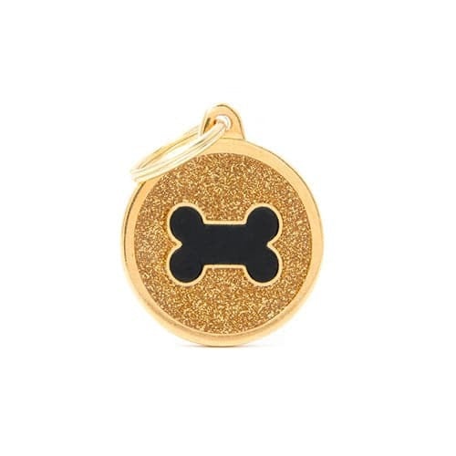 ماي فاميلي قلادة دائرية لون ذهبي لامع شكل عظمة لون...