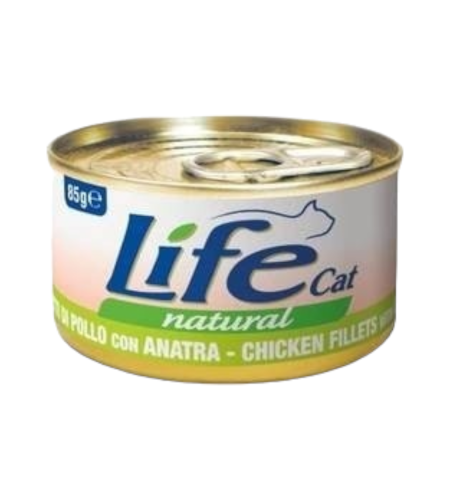 لايف كات اكل قطط رطب دجاج مع بط 85جم