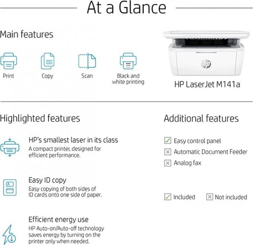 طابعة اتش بي ليزر اسود | HPMFP 141A طباعة الكل في...