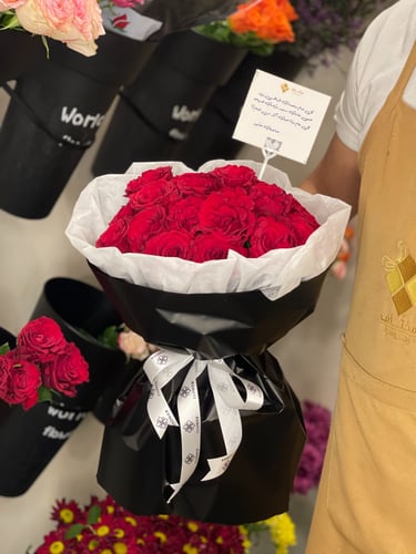 بوكية التغليف الانيق 20 وردة حمراء