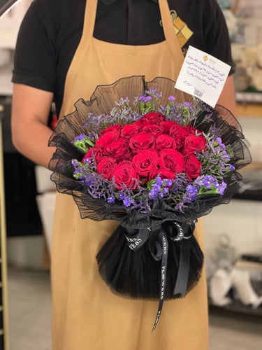 بوكية 20 وردة مع القماش الانيق