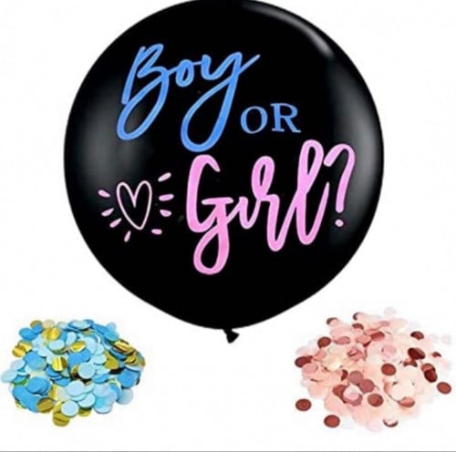 بالون boy or girl ( اسود ، ذهبي ) بودرة أو ورق