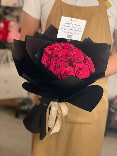 بوكيه 12 وردة حمراء