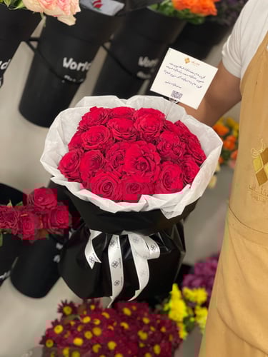 بوكية التغليف الانيق 20 وردة حمراء