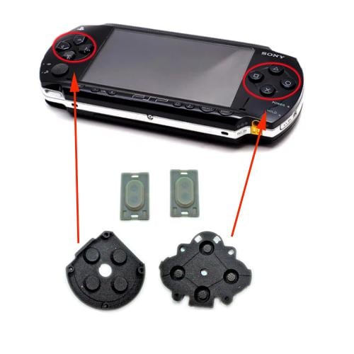 طقم جلدة أزرار الحركة والأسهم الداخلية لجهاز PSP -...