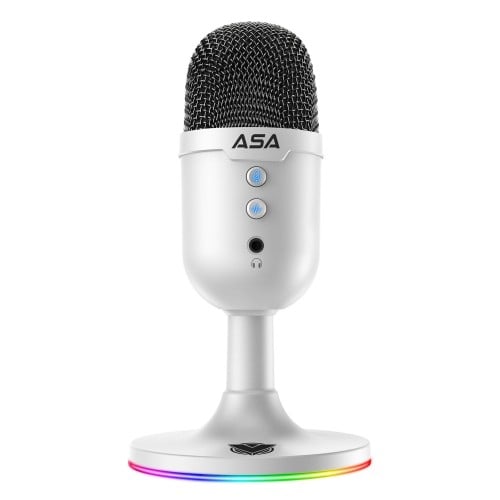 مايكروفون احترافي ستريمر من ASA - ابيض - STREAMER...