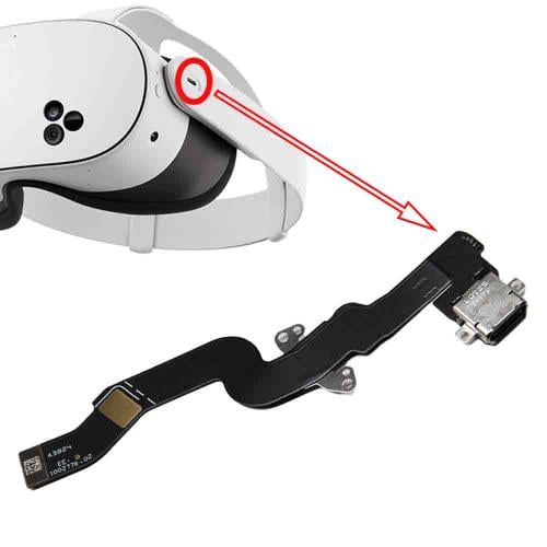 مدخل الشاحن USB-C لنظارة لميتا كويست 3إس Meta Ques...
