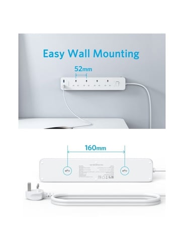 توصيلة أنكر منافذ طاقة ومنافذ USB-A