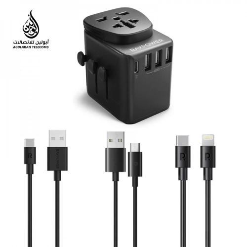 راف باور شاحن سفر عالمي USB-C قوة 32 واط