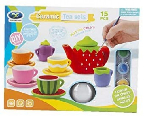 لعبة مجموعة تلوين عدة الشاي للاطفال - سيراميك