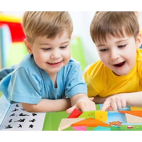 تركيب تركيب خشبي مربع مغناطيس للأطفال ألعاب ه