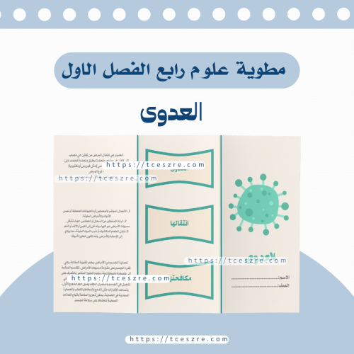 مطوية العدوى للصف الرابع pdf الفصل الدراسي الأول