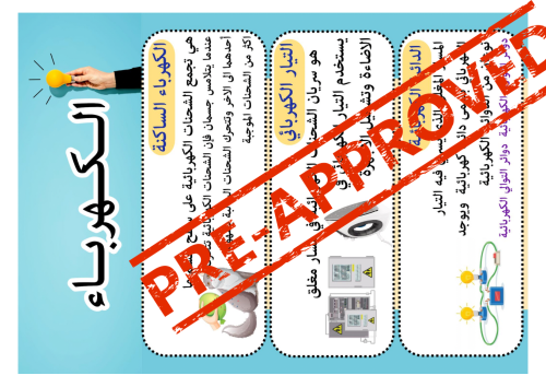 مطوية الكهرباء علوم الصف الرابع ابتدائي الفصل الدر...