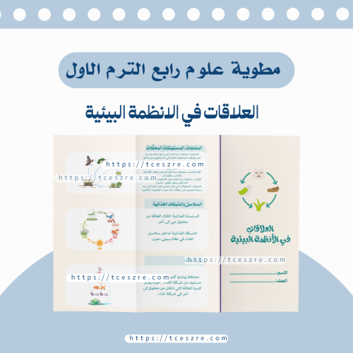مطوية العلاقات في الأنظمة البيئية للصف الرابع pdf...