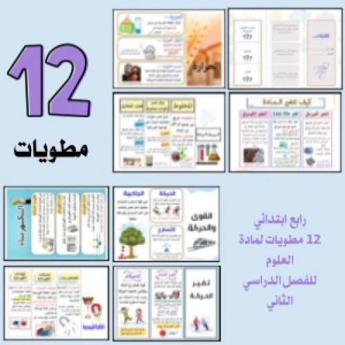 مطويات علوم الصف الرابع ابتدائي الفصل الدراسي الثا...