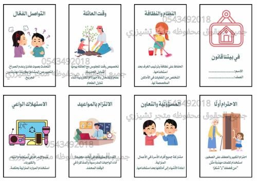مطوية ‏في بيتنا قانون لغتي الصف الرابع ابتدائي الف...