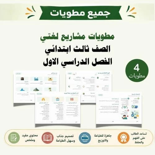 جميع مطويات لغتي للصف الثالث الابتدائي – الفصل الد...