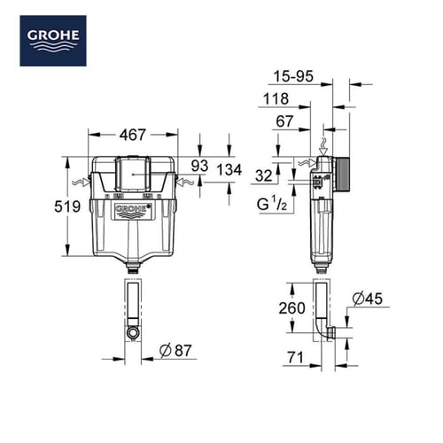 سيفون دفن عربي موديل GR-3866100D | جروهي GROHE
