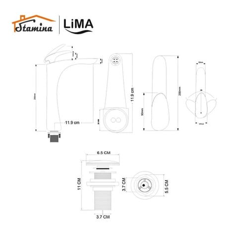 خلاط مغسلة طويل موديل 292 / 2283 | ليما LIMA