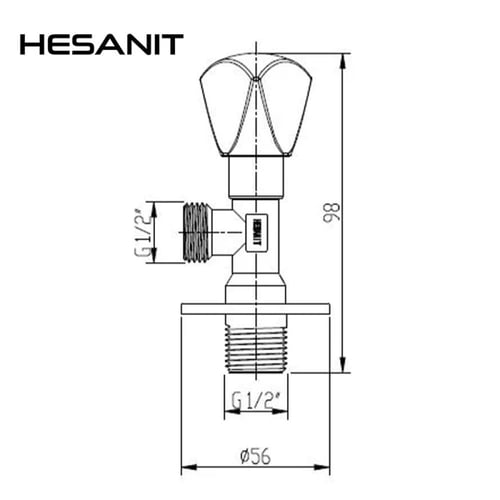 محبس زاوية 1/2 بوصة ألماني | هزنت HESANIT