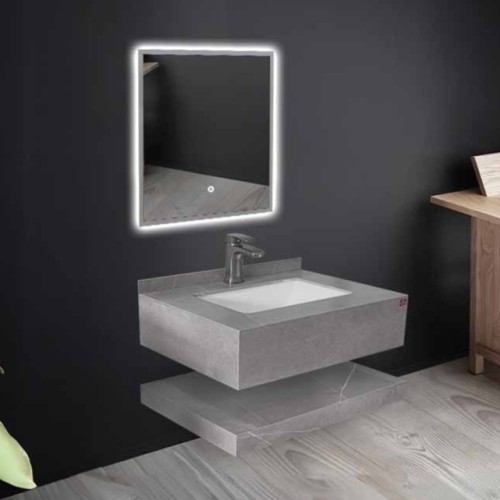 مغسلة ديكور رخام 60 سم رمادي