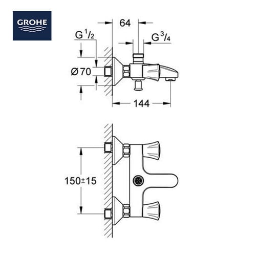 خلاط مغسلة عادي كوستا 31812001 | جروهي GROHE