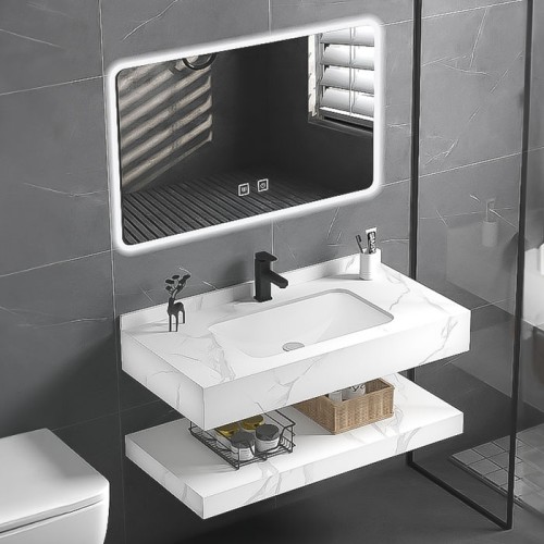 مغسلة ديكور رخام 80 سم ابيض