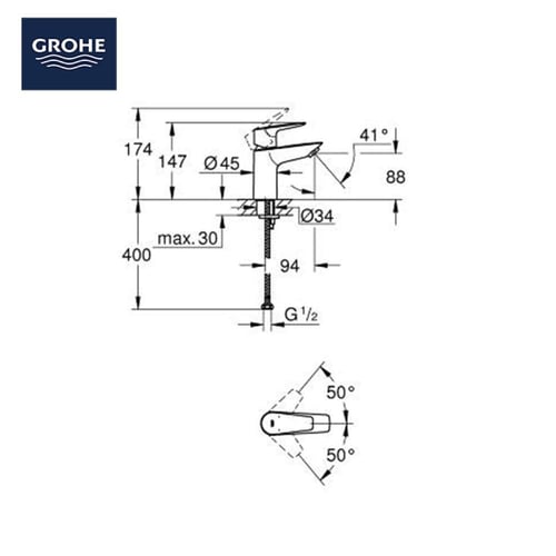 خلاط مغسلة موديل (8001) BauEdge:2332810D | جروهي G...