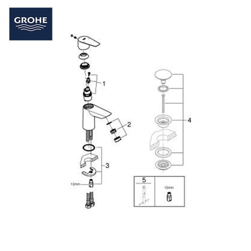 خلاط مغسلة موديل (8001) BauEdge:2332810D | جروهي G...