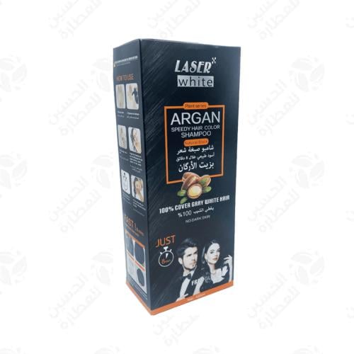 شامبو ليزر وايت بزيت الاراغان اسود 420 مل