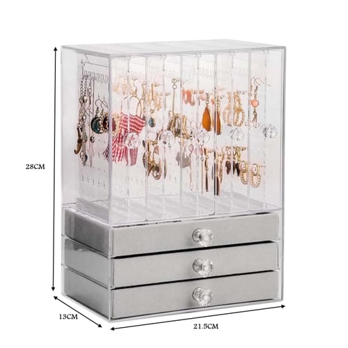 منظم إكسسوارات أكريليك شفاف 3 أدراج