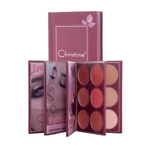 دفتر باليت كرستين 4 في 1 ظل + إضاءه +أحمر خدود + ك...