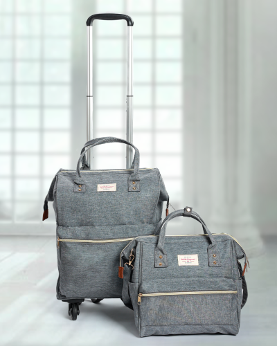 طقم حقيبة WOW (رمادي سادة)