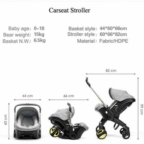 عربية كارسيت لون أسود ( كرسي سيارة + عربية)