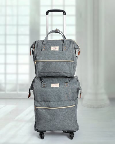 طقم حقيبة WOW (رمادي سادة)