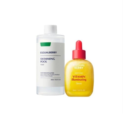 مجموعة التوهج و النضارة تونر + سيروم من إيكوال بير...