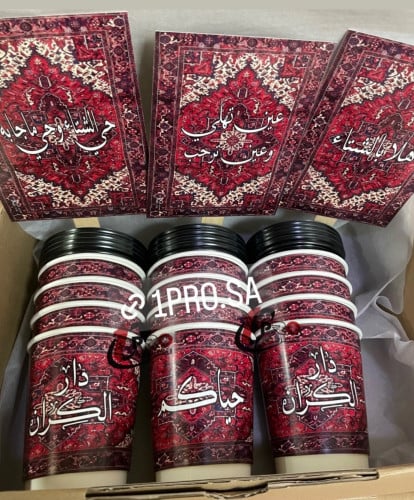 اكواب بالاسم احمر 12 كوب