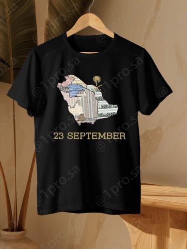 تيشيرت الخارطه سدو و شعار المملكه عاكس