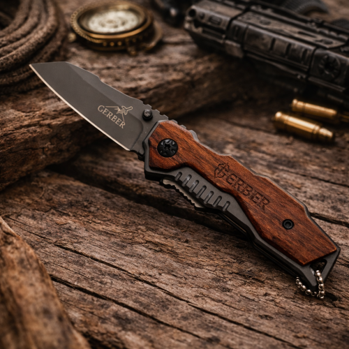 سكين جيربير - تصميم خشبي منحوت ومقبض مريح