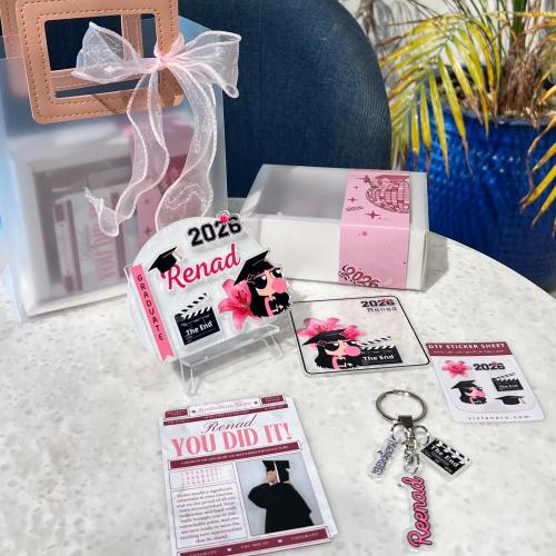 بوكس التخرج (إيطار - بروش - كوستر - ستيكرز - ميدال...