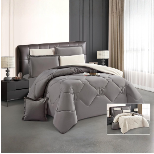 مفرش مزدوج ناعم سادة مخيط وجهين (2847)